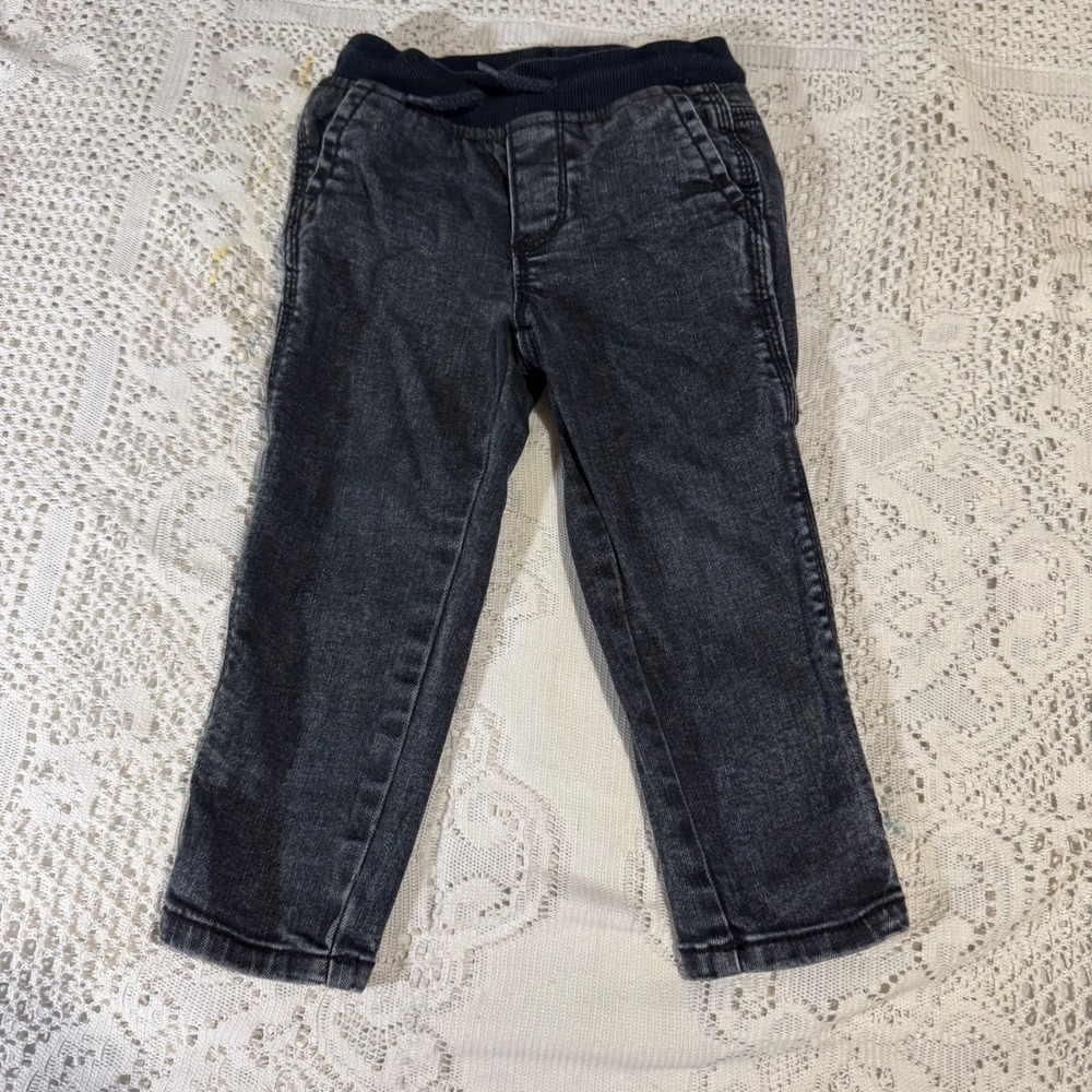 OshKosh B'gosh Kids Toddler Denim Jogger Pants Black Wash 2T Relaxed Fit